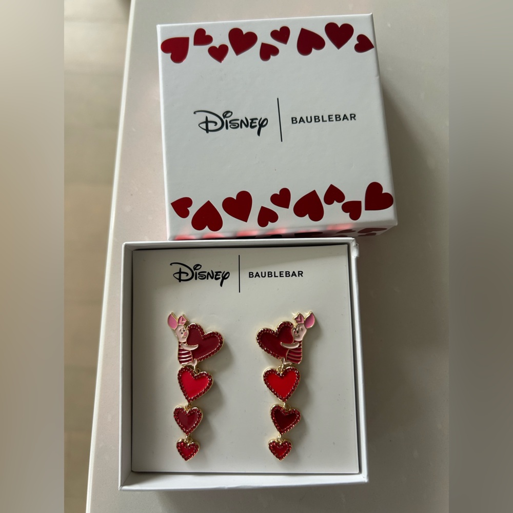Viral Disney baublebar piglet valentines dangle earrings